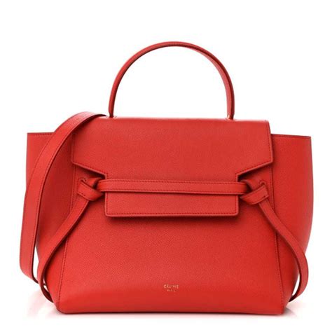 CELINE Baby Grained Calfskin Micro Belt Bag Poppy